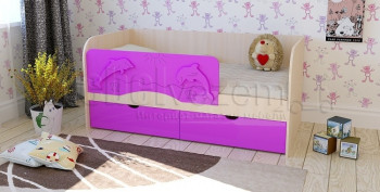 Друзья Кровать детская 2 ящика 1.8 Фиолетовый глянец в Новомихайловке - novomihajlovka.mebel54.com | фото