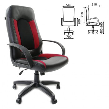 Кресло офисное BRABIX Strike EX-525 (черно-красный) в Новомихайловке - novomihajlovka.mebel54.com | фото