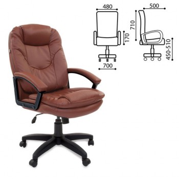 Кресло офисное BRABIX Trend EX-568 (коричневый) в Новомихайловке - novomihajlovka.mebel54.com | фото