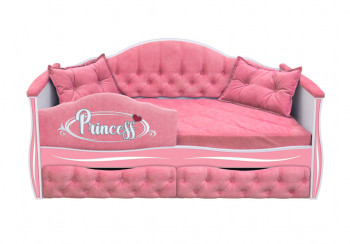 Кровать 160 серии Иллюзия 2 ящика 36 Розовый (мягкий бортик/подушки) в Новомихайловке - novomihajlovka.mebel54.com | фото