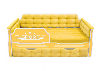 Кровать 170 серии Спорт 1 ящик 74 Жёлтый (мягкие боковые накладки) в Новомихайловке - novomihajlovka.mebel54.com | фото