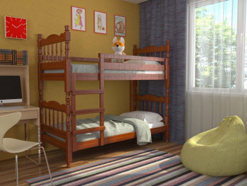 Кровать двухъярусная Соня из массива сосны 800*1890 Орех в Новомихайловке - novomihajlovka.mebel54.com | фото