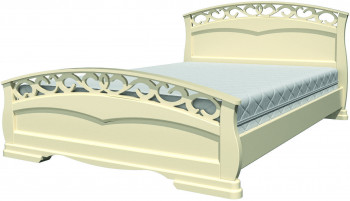 Кровать Грация-1 из массива сосны 1600*2000 Слоновая кость в Новомихайловке - novomihajlovka.mebel54.com | фото