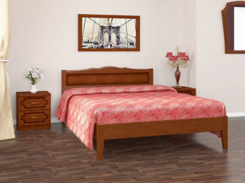 Кровать Карина-7 из массива сосны 1200*2000 Орех в Новомихайловке - novomihajlovka.mebel54.com | фото