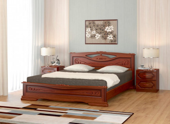 Кровать Карина-7 из массива сосны 1400*2000 Орех в Новомихайловке - novomihajlovka.mebel54.com | фото