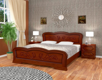 Кровать Карина-8 из массива сосны 1400*2000 Орех в Новомихайловке - novomihajlovka.mebel54.com | фото