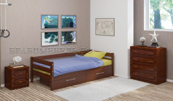 Кровать одинарная ГЛОРИЯ из массива сосны  900*2000 (Орех) в Новомихайловке - novomihajlovka.mebel54.com | фото