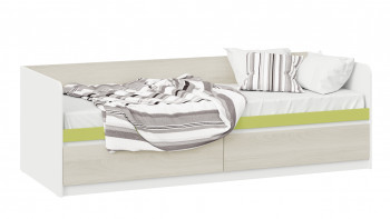 Кровать «Сканди» с 2 ящиками Дуб Гарден/Белый/Зеленый в Новомихайловке - novomihajlovka.mebel54.com | фото