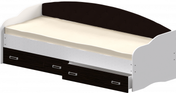 Кровать Софа-8 с мягкой спинкой (900х1900) Белый/Венге в Новомихайловке - novomihajlovka.mebel54.com | фото