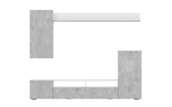 Мебель для гостиной МГС 4 (Белый/Цемент светлый) в Новомихайловке - novomihajlovka.mebel54.com | фото