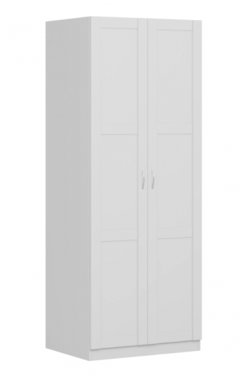 Шкаф двухдверный Пегас сборный белый в Новомихайловке - novomihajlovka.mebel54.com | фото