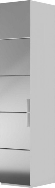 Шкаф ШР-1 зеркало, правый, Вива (Белый/Белый глянец/Платина) в Новомихайловке - novomihajlovka.mebel54.com | фото