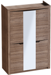 Шкаф трехдверный Соренто Дуб стирлинг/Кофе структурный матовый в Новомихайловке - novomihajlovka.mebel54.com | фото