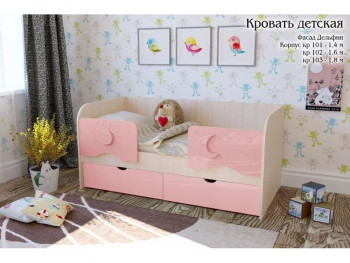 Соня Кровать детская 2 ящика 1.8 Розовый глянец в Новомихайловке - novomihajlovka.mebel54.com | фото